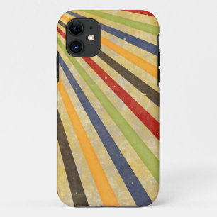 Funny Retro Grunge Rays + jouw idee iPhone 11 Hoesje