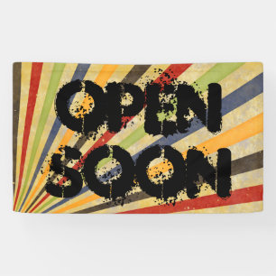 Funny Retro Grunge Rays + uw ideeën Spandoek