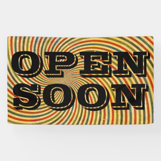 Funny Retro Grunge Swirl en jouw ideeën Spandoek (Horizontaal)