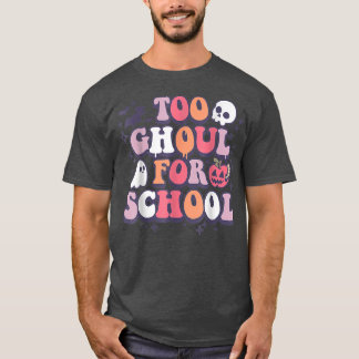 Funny Retro Halloween leraar Ghouls Groovy School T-shirt