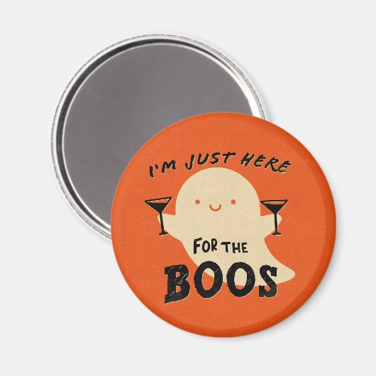 Funny Retro Halloween Party Boo Ghost Magneet (Voorkant / Achterkant)