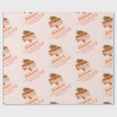 Funny Retro Hippie Van Kerstmis Cadeaupapier (Vlak)