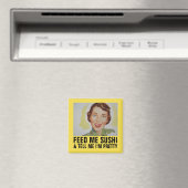 Funny Retro Houseechtgenote Magnets, FEED ME SUSHI Magneet (Insitu (Vaatwasser))