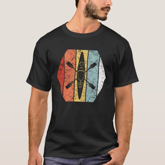 Funny Retro Kayaking 80-stijl T-shirt (Voorkant)