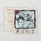 Funny Retro kinderen Birthday Party Kaart (Voorkant / Achterkant)