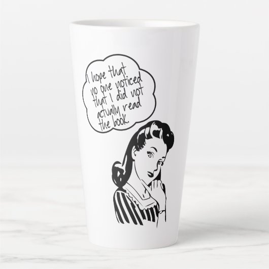 Funny Retro Leading Club Book Latte Mok (Voorkant)