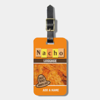 Funny Retro Nacho Bagagelabel