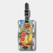 Funny Retro Pinball Machine, gepersonaliseerd Bagagelabel (Voorkant verticaal)