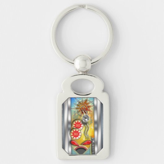 Funny Retro Pinball Machine Sleutelhanger (Voorkant)