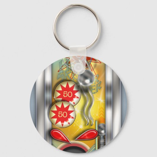Funny Retro Pinball Machine Sleutelhanger (Voorkant)