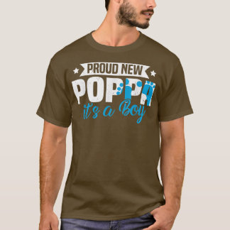 Funny Retro Proud New Poppa Het is een Jongen Gend T-shirt