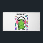 Funny Retro Resist Frog – Vintage 90s Rebellion<br><div class="desc">Style: 31.5" x 15.5" Desk Mat This desk mat is as practical as it is stylish. Perfect for writing, typing, or crafting, our multifunctional desk mat will brighten up any home office or work area with an edge-to-edge dye-sublimation print. Made from durable 3mm thick neoprene material, it features an anti-slip...</div>