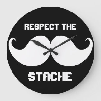 Funny Retro Respecteert de snor van de Stache Grote Klok