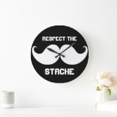 Funny Retro Respecteert de snor van de Stache Grote Klok (Huis)