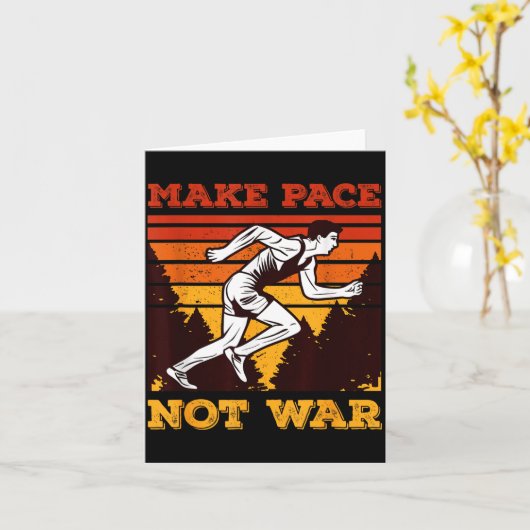 Funny Retro Runner Running Quote Gift - Make Pace  Kaart (Gele Bloem)