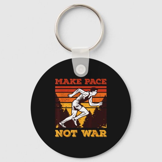 Funny Retro Runner Running Quote Gift - Make Pace Sleutelhanger (Voorkant)