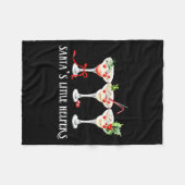 Funny Retro Santa's Little Helper Martini Merry Ch Fleece Deken (Voorkant (Horizontaal))