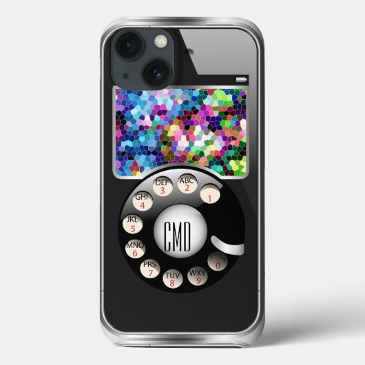 Funny Retro-telefoonverbinding met foto-Lijst Case-Mate iPhone Case (Achterkant)