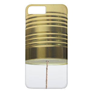 Funny Retro Tin kan telefonische verbinding maken iPhone 8 Plus / 7 Plus Hoesje
