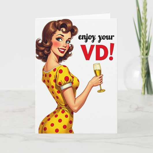 Funny Retro Valentines Day Card Kaart (Voorkant)