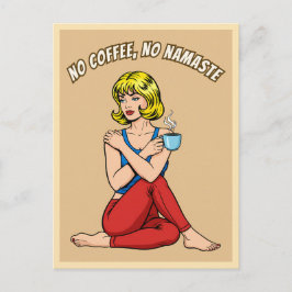 Funny Retro Vintage Coffee Yoga Humor Pop Art Briefkaart