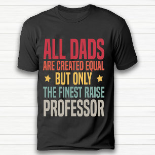 Funny Retro Vintage Engels Professor Dad Black T-shirt