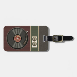 Funny Retro Vinyl Record Bagagelabel