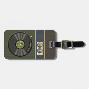 Funny Retro Vinyl Record Bagagelabel