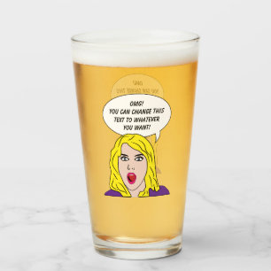 FUNNY RETRO WOMAN aangepaste tekst Glas