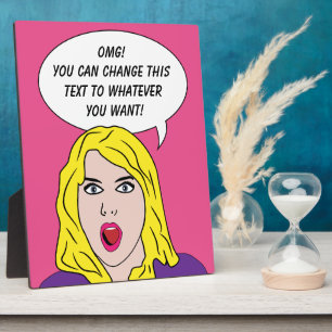 FUNNY RETRO WOMAN custom plaque Fotoplaat