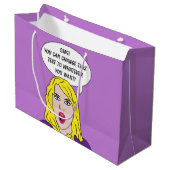 FUNNY RETRO WOMAN sac cadeau personnalisé (Devant Angle)