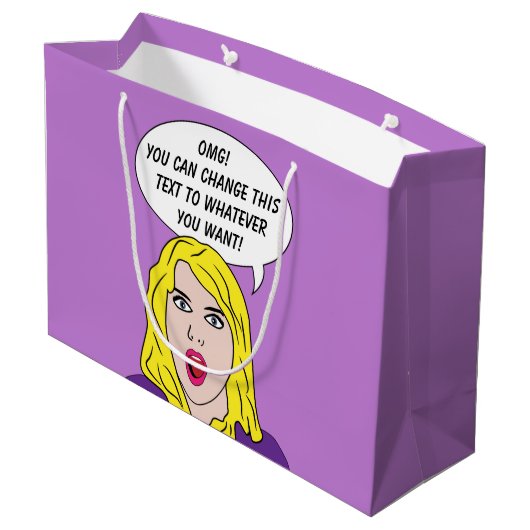 FUNNY RETRO WOMAN sac cadeau personnalisé (Dos Angle)