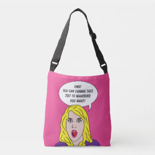 FUNNY RETRO WOMAN sacs texte personnalisés