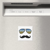 Funny Retro zonnebril met Mustache Magneet (Insitu (Vaatwasser))