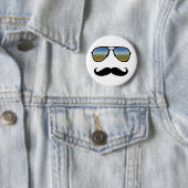 Funny Retro zonnebril met Mustache Ronde Button 5,7 Cm (In situ)