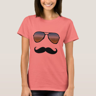 Funny Retro zonnebril met Mustache T-shirt