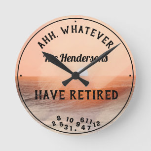 Funny Revermoeid Coupes Elke naam Retirement Sunse Ronde Klok