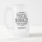 Funny Revermoeit Postal Worker Personalize Name Matglas Bierpul (Links)