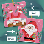 Funny réversible rose Père Noël ornement