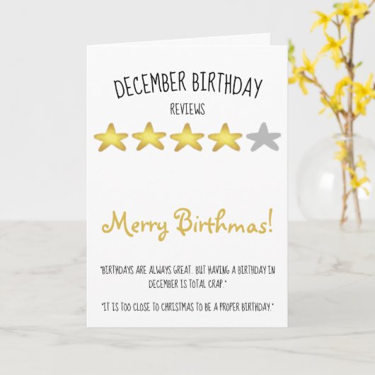 Funny review citeert verjaardagscadeau December Ka Kaart (Gele Bloem)
