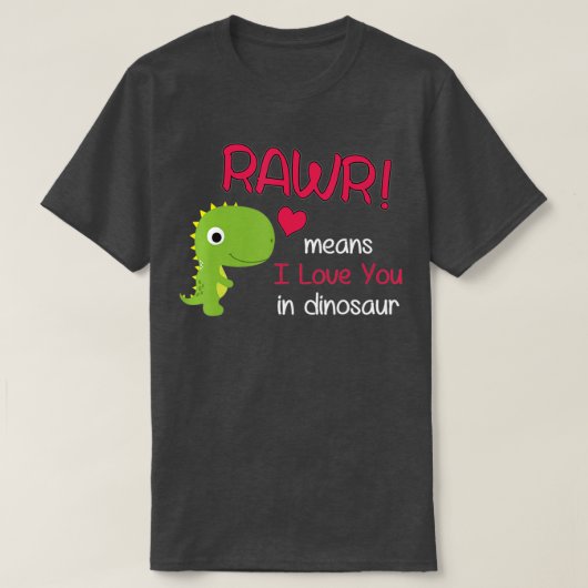 Funny rex Valentijnsdag Rawr betekent dat ik van j T-shirt (Design voorkant)