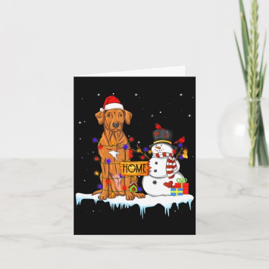 Funny Rhodesian Ridgeback Dog Christmas Snowman Xm Kaart (Voorkant)