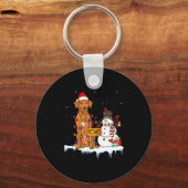 Funny Rhodesian Ridgeback Dog Christmas Snowman Xm Sleutelhanger (Voorkant)