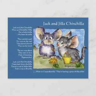 Funny Rhymes Chinchilla Love Carte postale