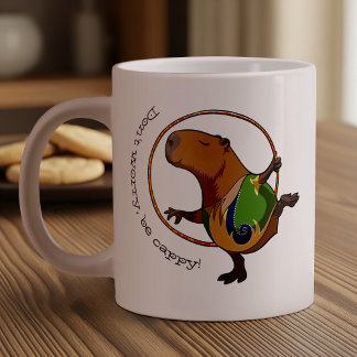 Funny Rhythmic Gymnast Hoop Cartoon Capybara Extra Grote Beker