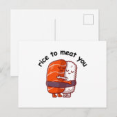 Funny Rice to Meat You Briefkaart (Voorkant / Achterkant)