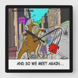 Funny Rick London Treehugger Wall Clock Vierkante Klok