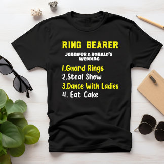 Funny Ring Porteur T-shirt Mariage Nom du couple