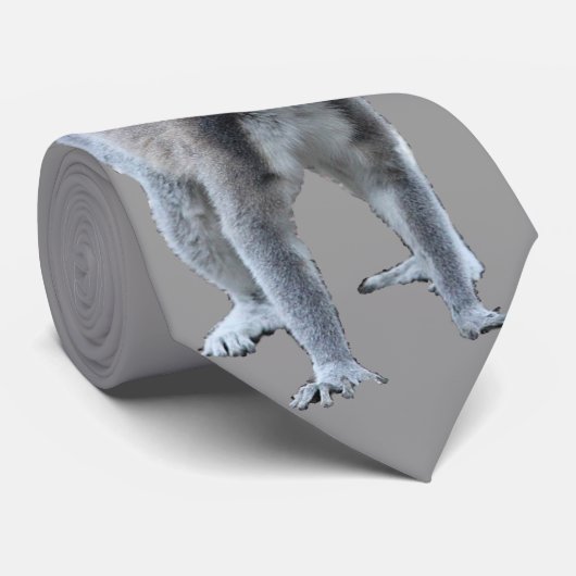 Funny Ring Tailed Lemur (groter afbeelding) Stropdas (Opgerold)