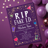 Funny RIP Fake ID 21st Birthday Invitation